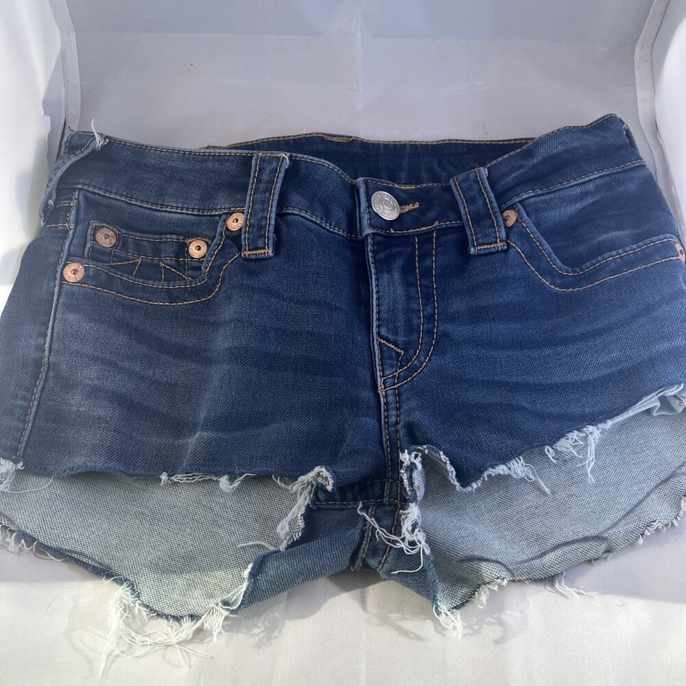 True Religion Jean Shorts Women's Size 25 Cut off Shorts World Tour